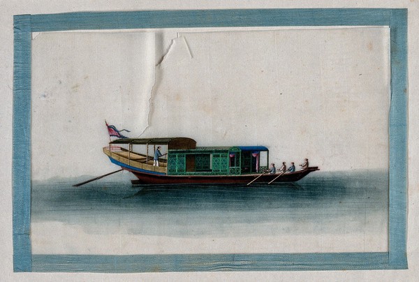 A Chinese boat. Painting by a Chinese artist, ca. 1850.