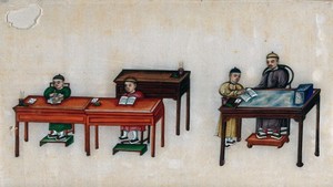 view A Chinese teacher. Painting by a Chinese artist, ca. 1850.