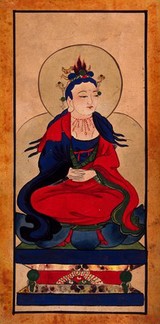 A Chinese deity. Painting by a Chinese artist, ca. 1850.