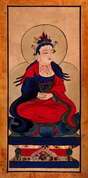 view A Chinese deity. Painting by a Chinese artist, ca. 1850.