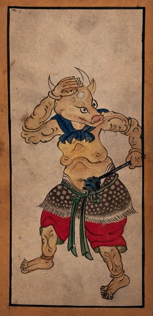 view A Chinese deity. Painting by a Chinese artist, ca. 1850.