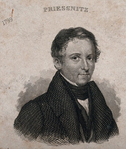 Vincenz Priessnitz, head and shoulders. Engraving.