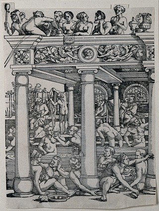 The fountain of youth. Woodcut by H. Beham, ca. 1536.