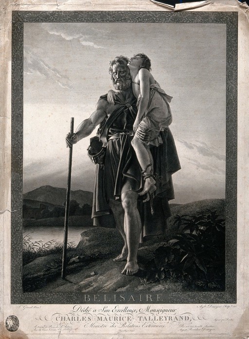 Belisarius. Engraving by A. Desmoyers, 1806, after F. Gerard.