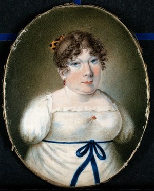 view Sarah Biffin. Watercolour by Sarah Biffin, 1812.