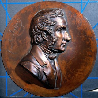 Justus von Liebig. Bronze (?) relief.