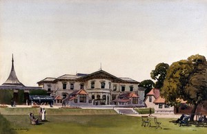 view World War I: St Dunstan's hostel for the blind, Regents Park, London. Watercolour by Walter Spradbery, 1919.