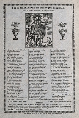 view Saint Roch. Woodcut and letterpress.