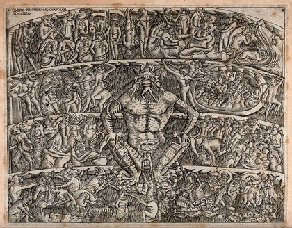 Hell. Engraving after Buonamico di Martino called Buffalmacco.