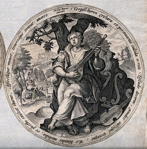 view Terpsichore. Engraving by C. de Passe.