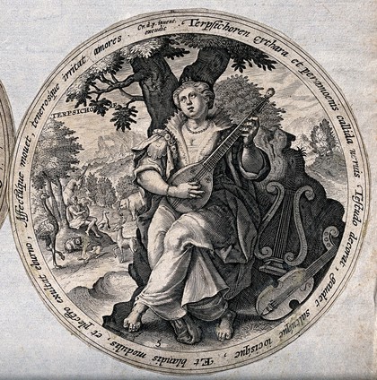 Terpsichore. Engraving by C. de Passe.