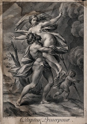 view The rape of Proserpine. Engraving by J. Frey.