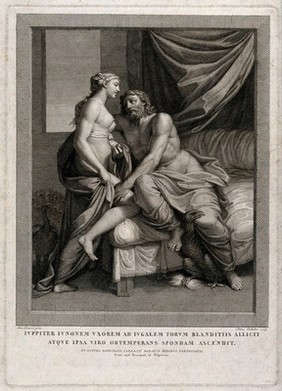 Jupiter [Zeus] and Juno [Hera]. Engraving by P. Bettelini after Annibale Carracci.