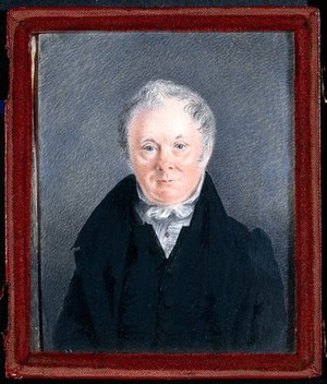 view A middle-aged man, head and shoulders; said to be "Hunter" in 1790. Gouache.