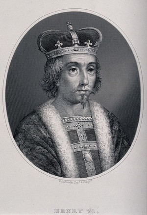 view King Henry VI. Etching by G. Gabrielli, 1875.