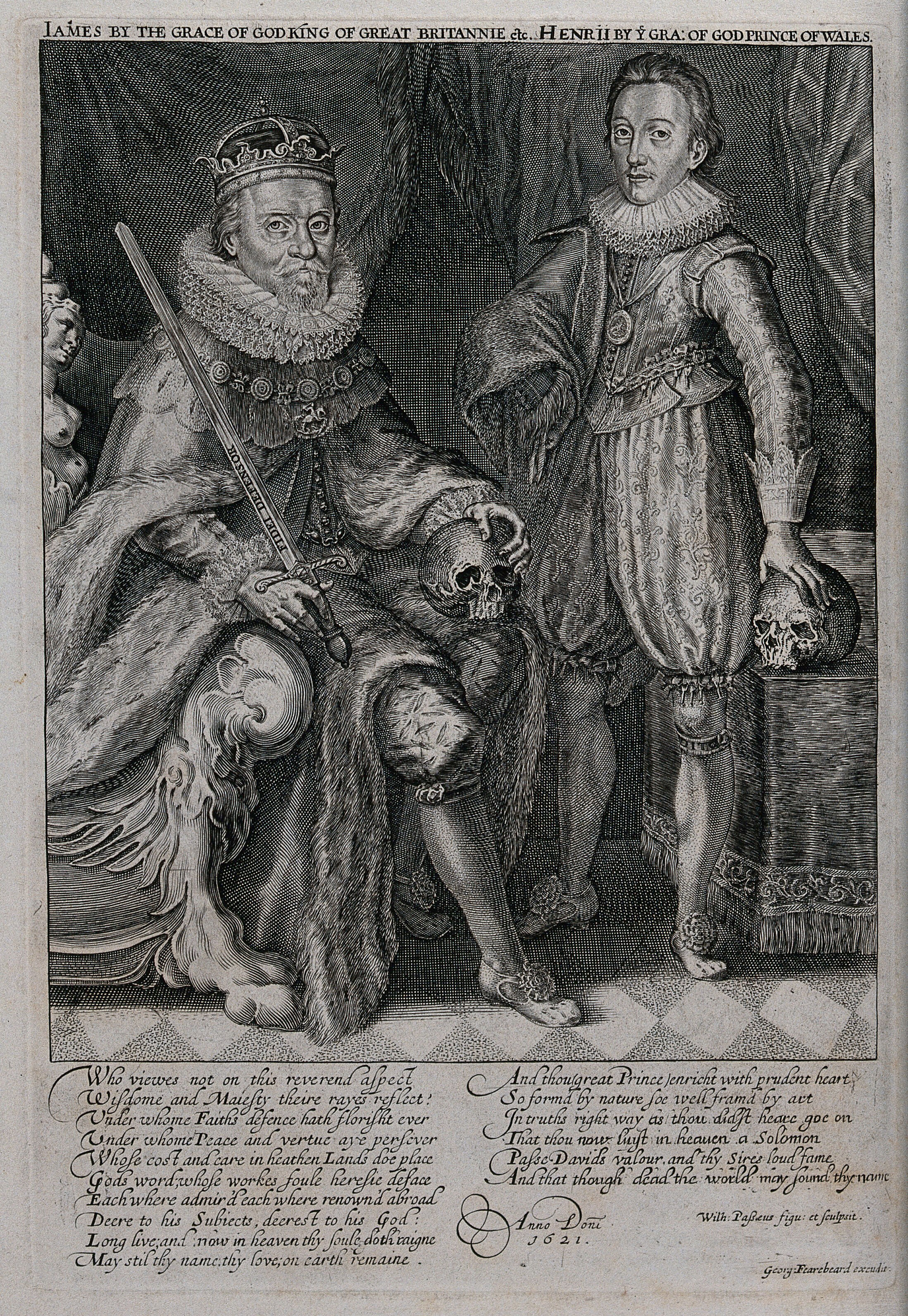 King James I Of England And Vi Of Scotland With Charles Prince Of