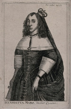 view Queen Henrietta Maria, consort of King Charles I. Etching after R. Gaywood, 166-.