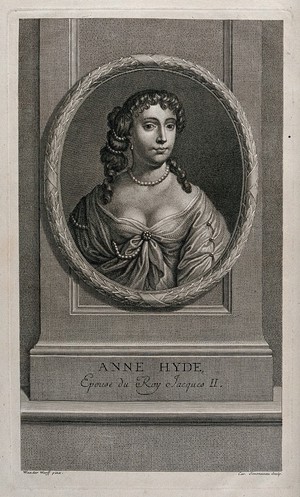 view Anne Hyde. Engraving by C.L. Simonneau after A. van der Werff (?).