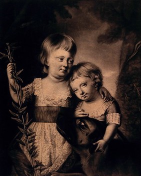 King George IV as Prince of Wales and Prince Frederick Duke of York, as children. Mezzotint by J. Watson after C. Read, ca. 1770.