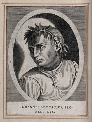 Giovanni Boccaccio. Engraving.