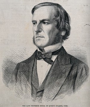 view George Boole. Wood engraving, 1865.