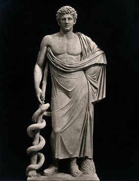 Aesculapius: the Greek god of healing. Photograph by Alinari, 1900/1920 (?).