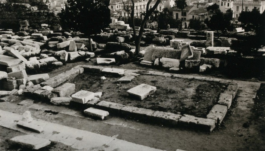 Remains of the temple of Aesculapius (Asklepieion), Athens. Photograph by Peter Johnston-Saint, 1930.