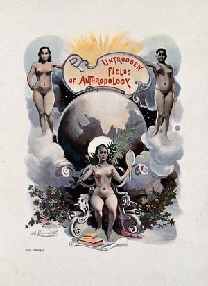 view Three allegorical personifications of womankind. Coloured halftone, 1898, after A. Vignola, 1897.