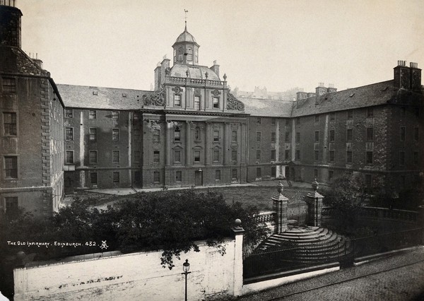 The Royal Infirmary, Edinburgh, Scotland: exterior. Photograph by Francis Caird Inglis, ca. 1920.