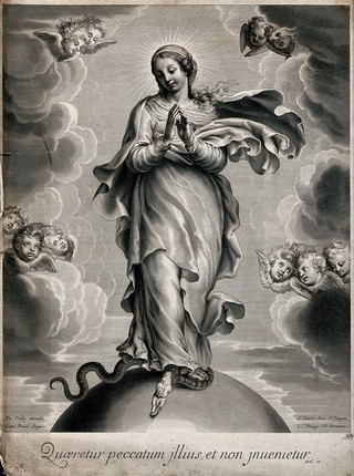 The Virgin Immaculate. Engraving.