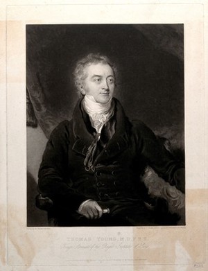 view Thomas Young. Mezzotint by C. Turner after Sir T. Lawrence, 1826.