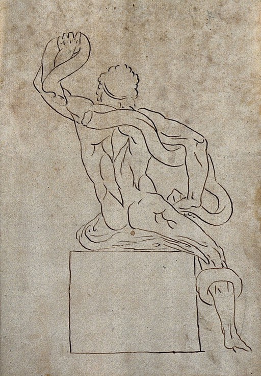 Laocoön. Pen and ink drawing after G. Audran.