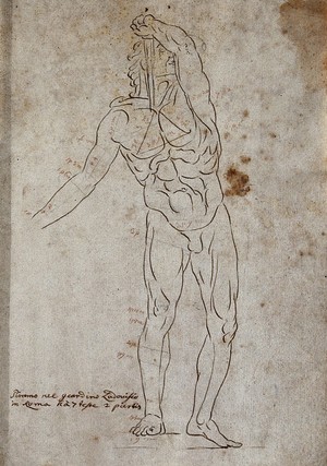 view The figure of Paetus from a group of Paetus and Arria. Pen and ink drawing after G. Audran.