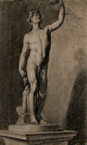 view The Bacchus by Jacopo Sansovino. Pencil drawing by R. Earlom after Sansovino.