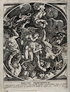 The identification of the wicked and their descent into hell. Engraving by A. Collaert.