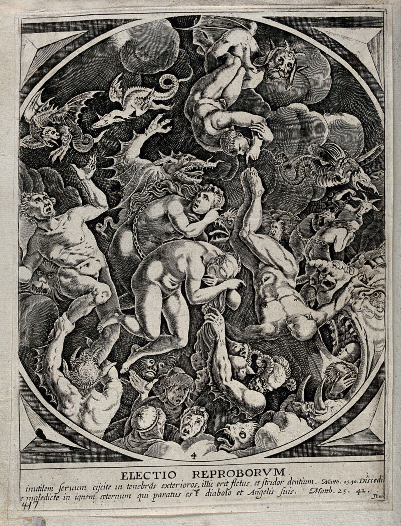 The identification of the wicked and their descent into hell. Engraving by A. Collaert., [between 1600 and 1699], by Adriaen Collaert