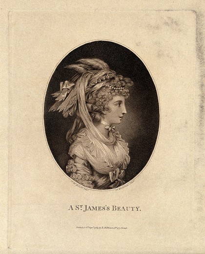 An upper class young woman; representing the St James's area of London. Stipple engraving by F. Bartolozzi, 1783, after J.H. Benwell.