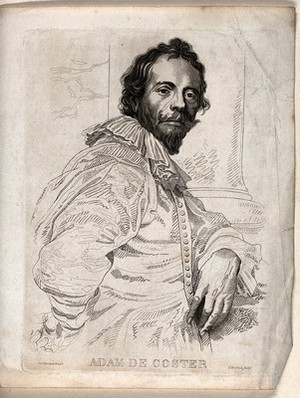 view Adam de Coster. Stipple engraving by E. Mitchell after A. van Dyck.