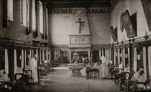 view Beaunes, France: the Saint-Louis room at the Hôtel Dieu. Photographic postcard, ca. 1930.