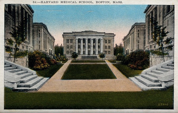 Harvard Medical School, Boston, Massachussets. Colour process print, ca. 1928.