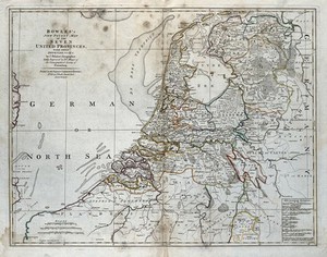 view The Netherlands: map. Coloured engraving after J. Palairet, 17--.