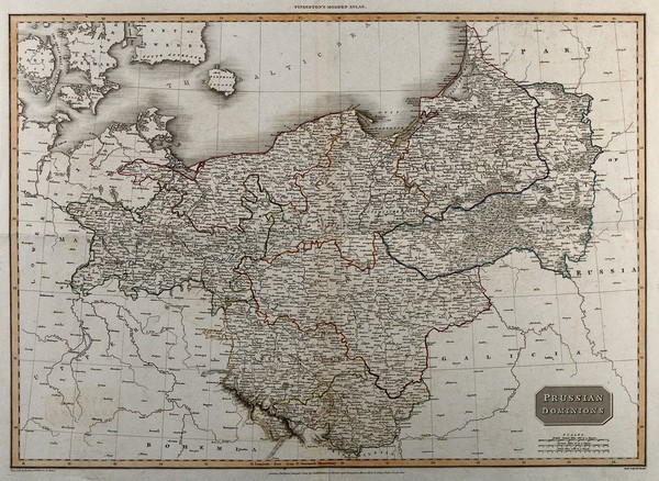 Prussia: map. Coloured engraving by S.J. Neele after L. Hebert.