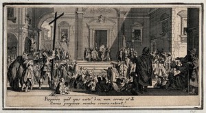 view Christ presented to the people. Etching with engraving by Jacques Callot.