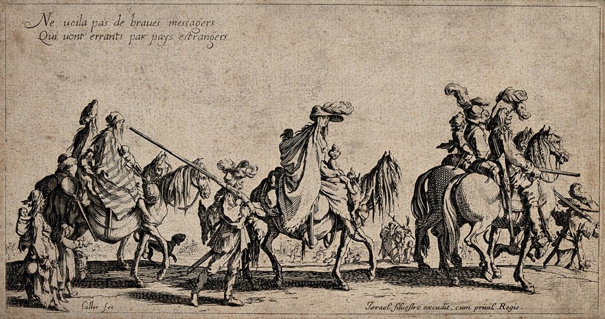 Travelling gypsies. Etching with engraving by Jacques Callot.