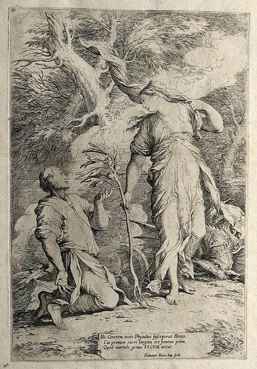 Ceres and Phytalus. Etching by S. Rosa.