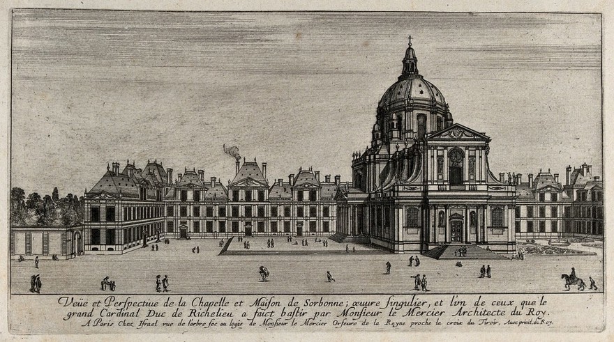Paris: the Sorbonne. Etching.