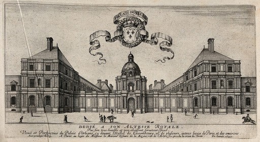 Palais d'Orleans. Etching.