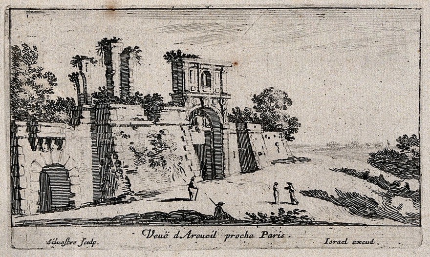 Areuil near Paris. Etching by I. Silvestre.