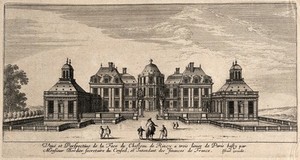 view The Chateau Bordier at Le Raincy, near Paris. Etching.