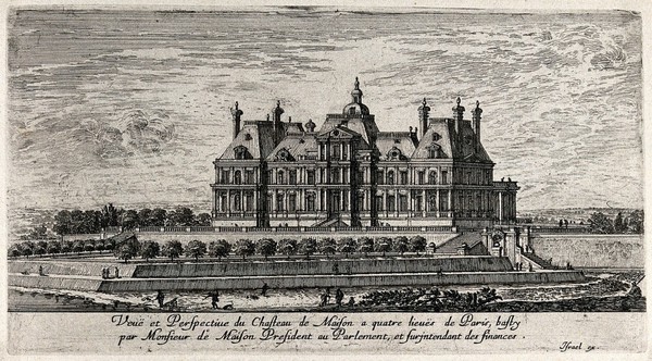 The Château de Maison near Paris. Etching.